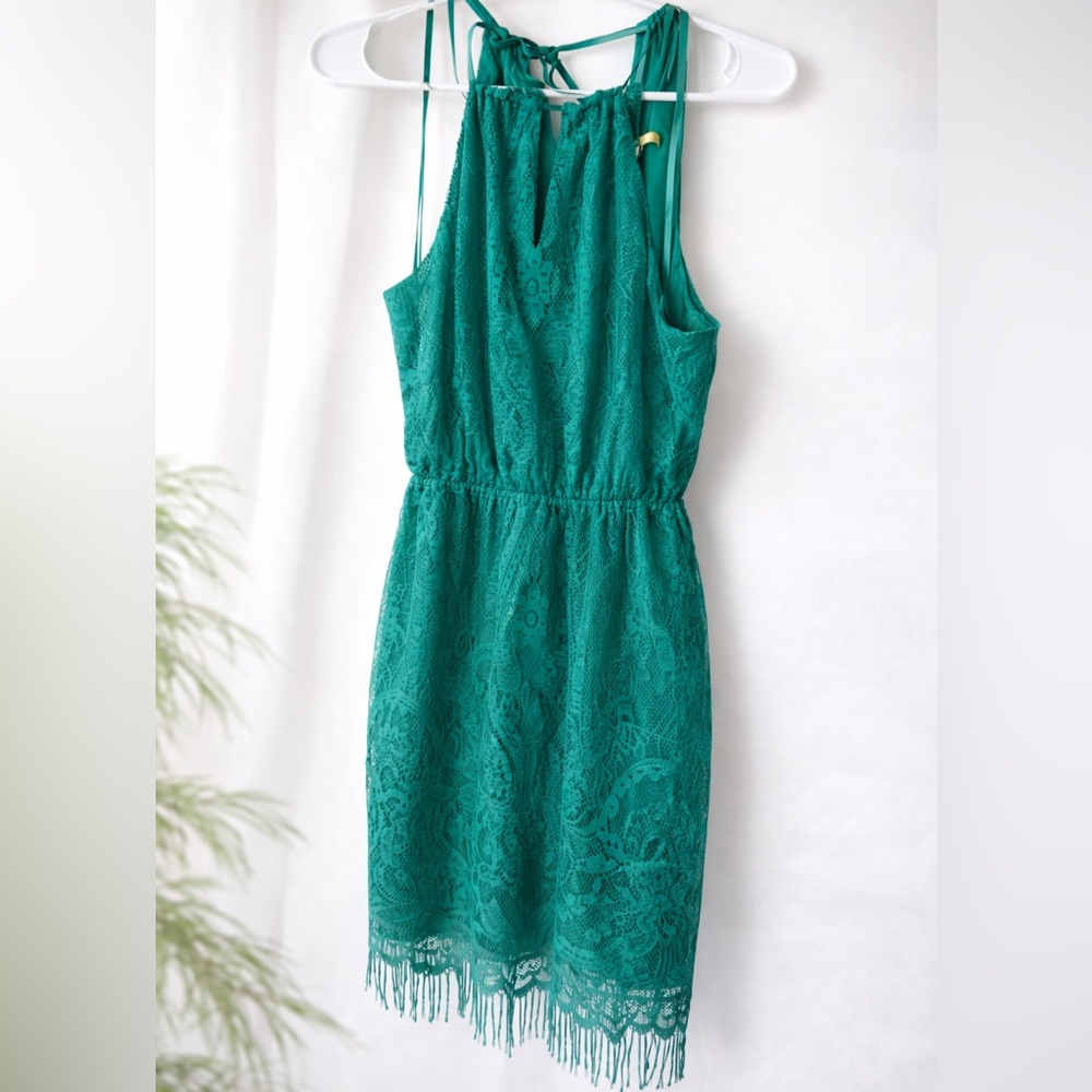 Gianni Bini Deep Teal Lace Midi Dress – NWT